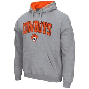 Men's Colosseum Heather Gray Oklahoma State Cowboys Arch & Logo 3.0 Pullover XL
